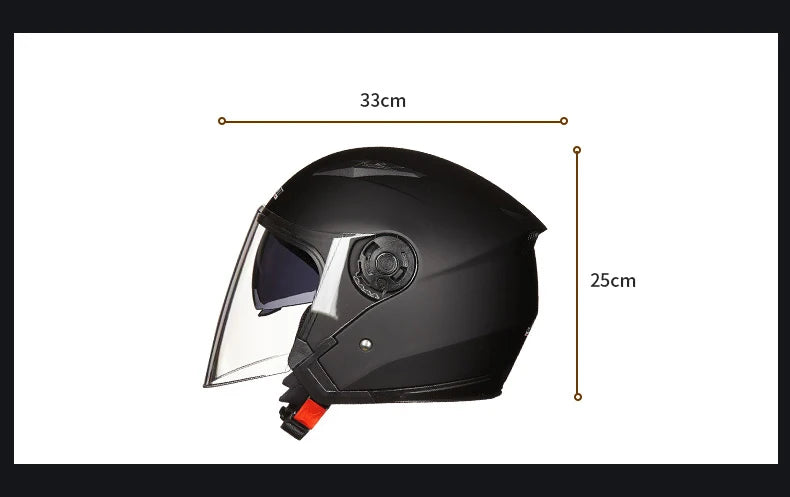 Casque Moto Demi-Jet Double Visière JIEKAI-512 - Homme & Femme