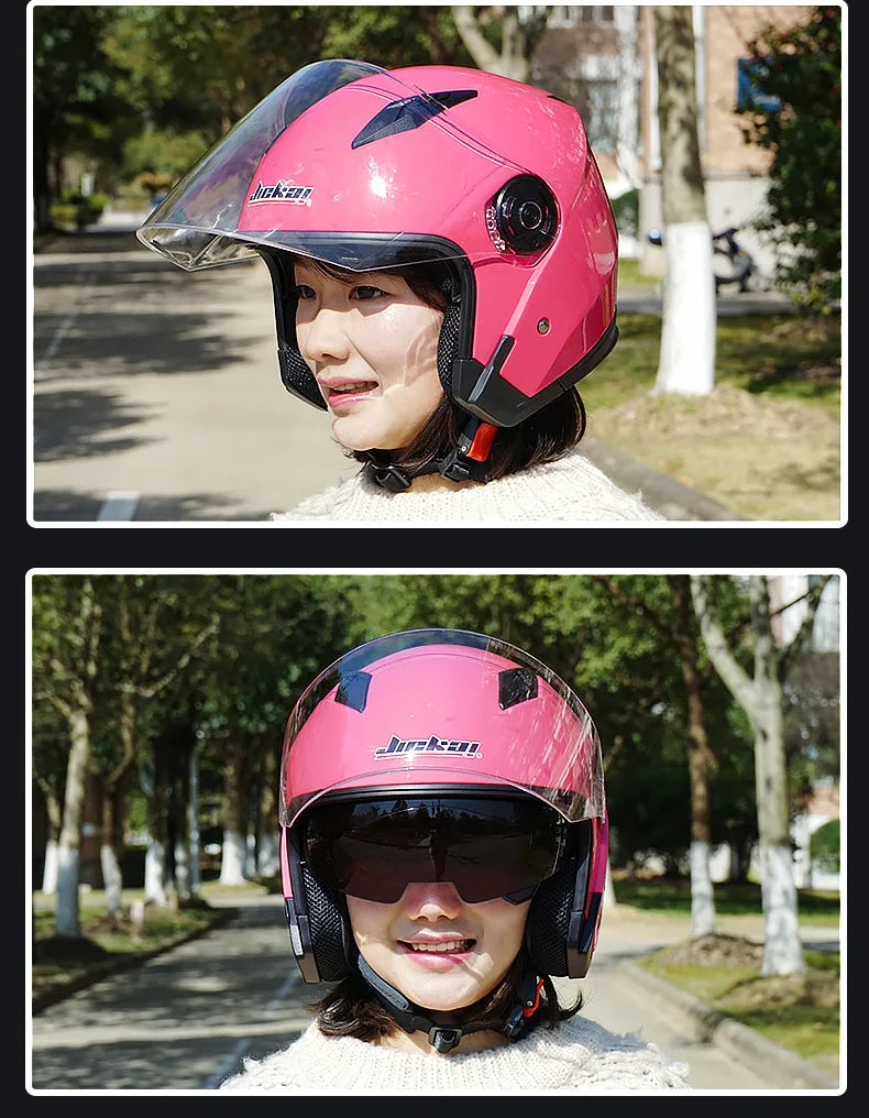 Casque Moto Demi-Jet Double Visière JIEKAI-512 - Homme & Femme