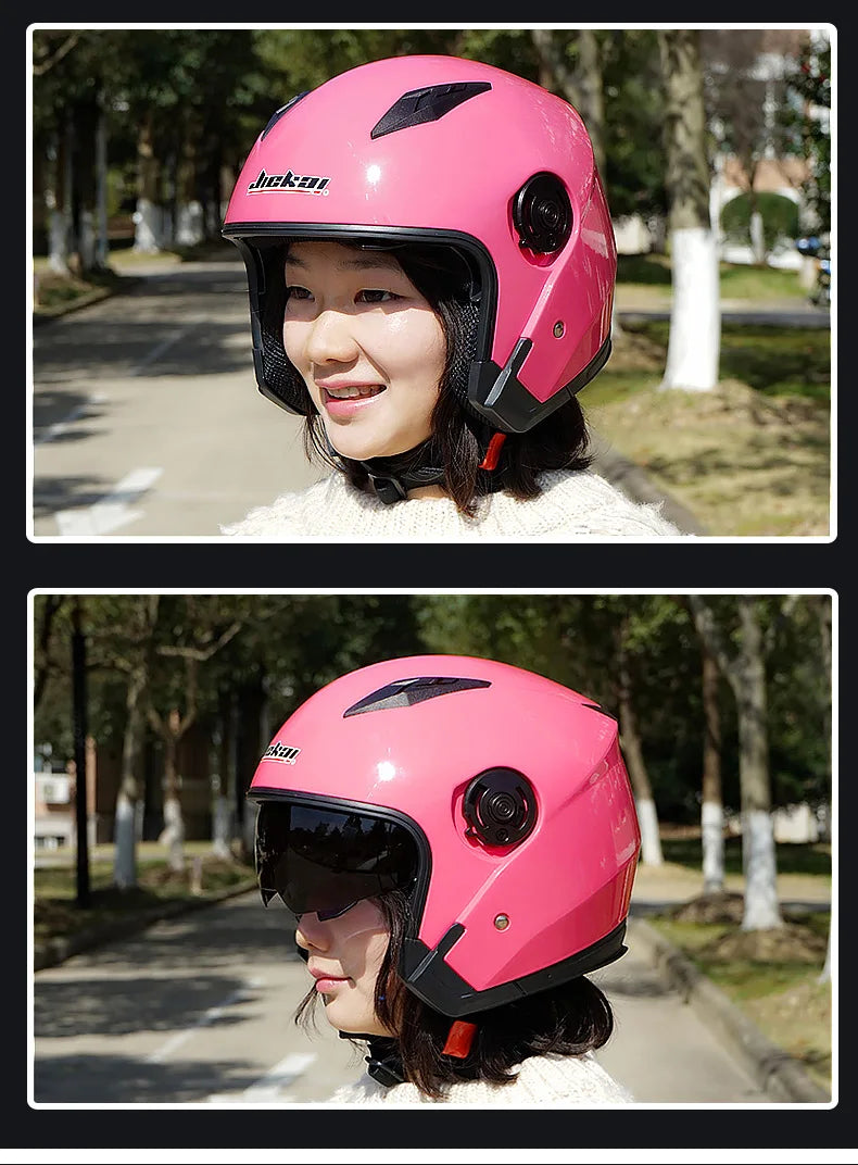 Casque Moto Demi-Jet Double Visière JIEKAI-512 - Homme & Femme