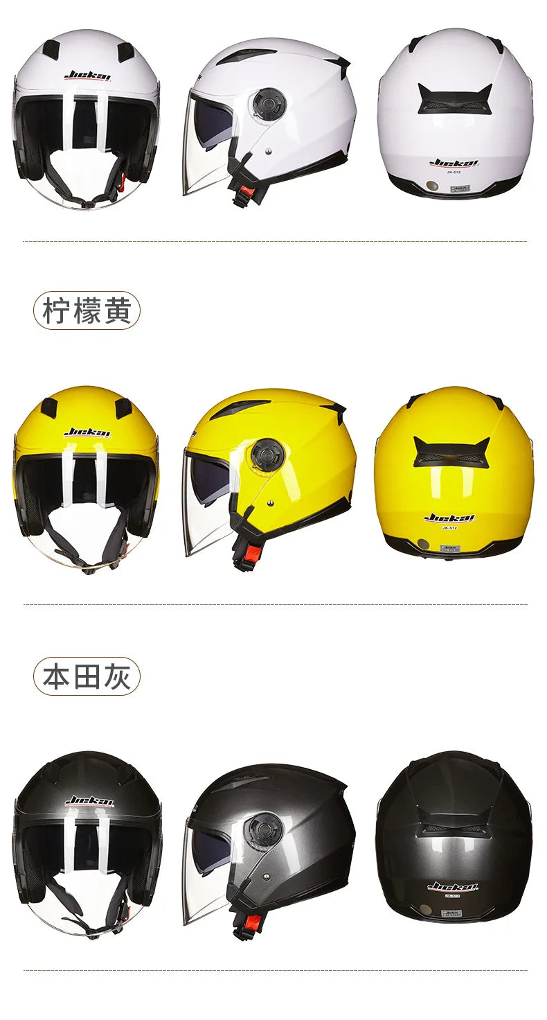 Casque Moto Demi-Jet Double Visière JIEKAI-512 - Homme & Femme