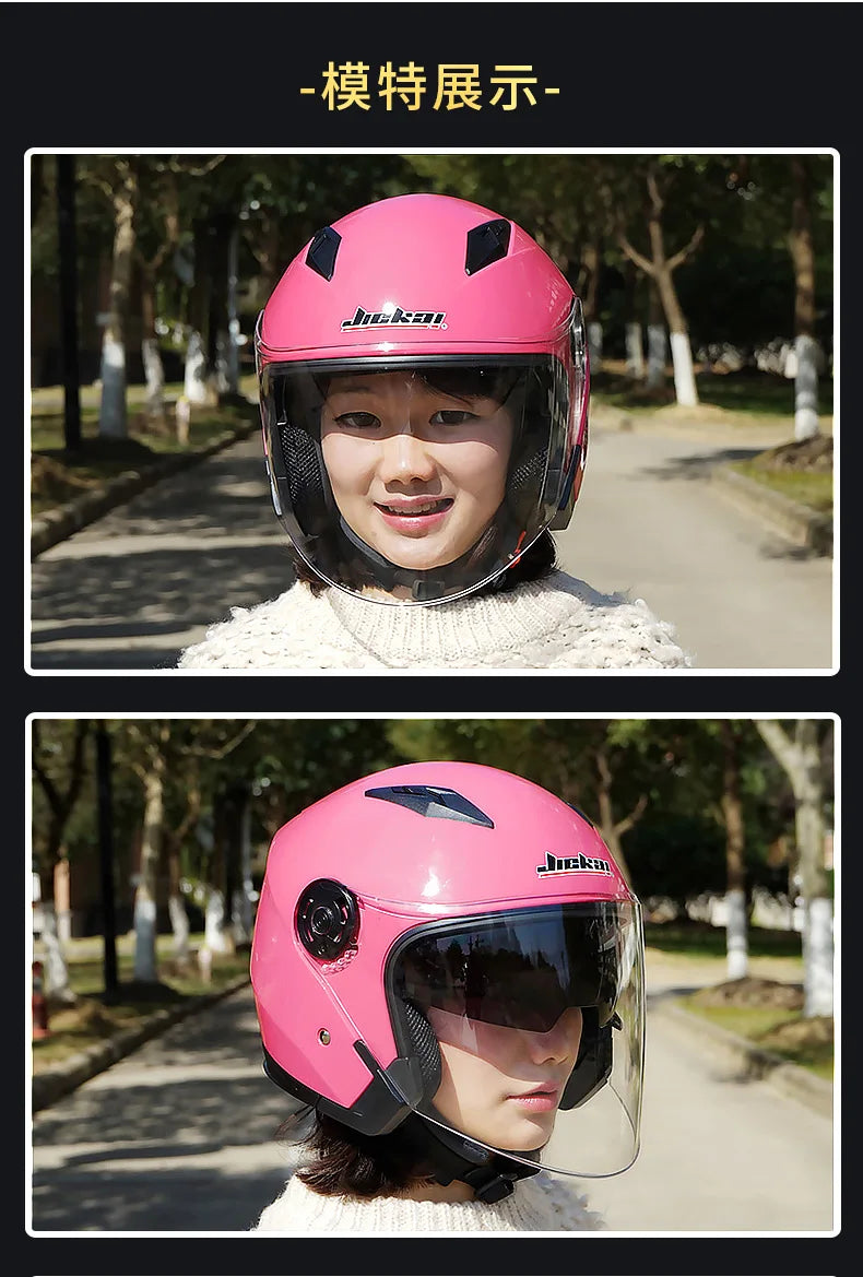 Casque Moto Demi-Jet Double Visière JIEKAI-512 - Homme & Femme
